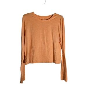 Danskin Womens Orange Long Sleeve Criss Cross Back Athletic Top L G G